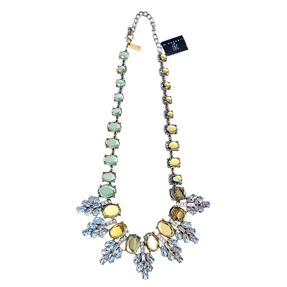 M Haskell For INC International Concepts Fancy Gold Crystal Necklace NWT